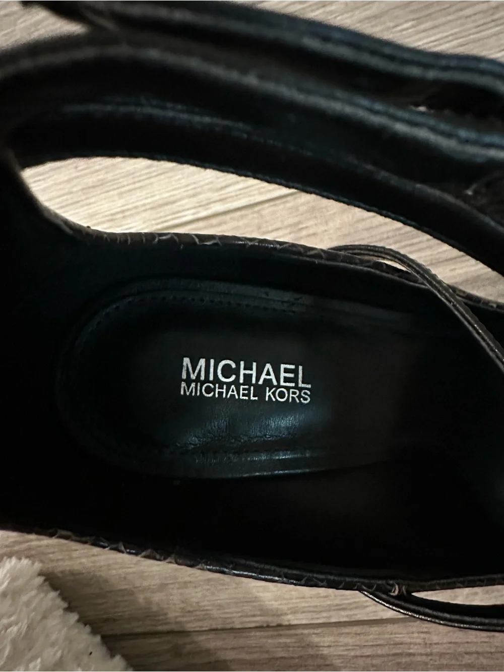 Michael Kors Brown Snake-Embossed Pointed-Toe Stiletto Heels